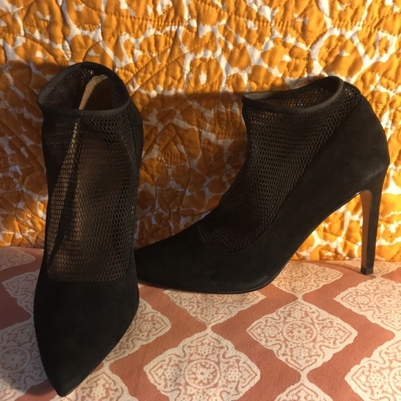Leith netted stiletto black suede heels sz 6.5 - Picture 6 of 10